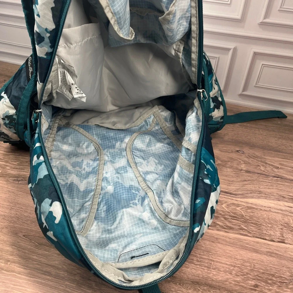 Eddie Bauer Stowaway 30L Backpack Teal Blue Camo Packable Lightweight